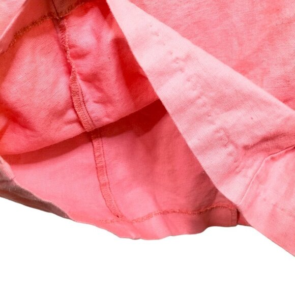 1022) Scenario Salmon Rich Linen blend Knee Length Sleeveless Shift Dress Size 8 - Picture 5 of 7